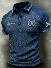 Men's UK Scotland Football Lover 2026 Printed Short-Sleeve Polo Shirt