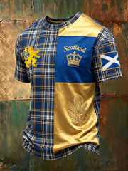 Men's Uk/Scotland Football Match Cheering Art Print Short-Sleeve T-Shirt