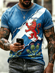 Men's Scottish Football Match Cheering Art Print Short-Sleeve T-Shirt