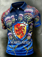Men's Scottish Football Match Support Art Print Polo