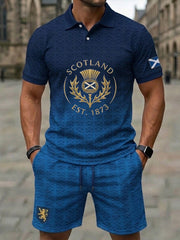 Retro UK Scotland Football Lover 2026 Casual Polo & Shorts Set