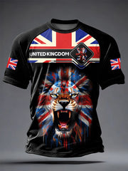 Men's British Style Printed Casual short sleeves t-shirt