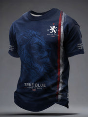 Men's Scotland Football Blue Lover Printed T-shirt