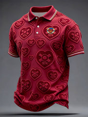 Men's Scotland Football Lover Hearts Art Printed Casual Tops
