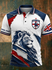 Retro England football fan art print casual jersey