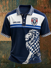 Retro England football fan art print casual jersey
