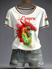 Women's Welsh Dragon Printed T-shirt