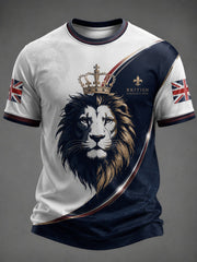 Men's The British Flag Lion Printed T-shirt