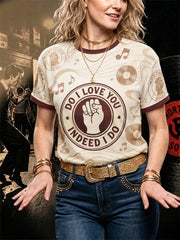 Women's Retro Northern Soul Do I Love You Indeed I Do Print Casual Tee
