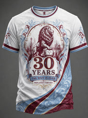 Men's Retro British Football Fan Art Print Casual Jersey