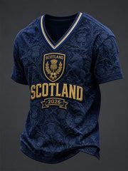 Men's Scotland Football V-neck T-shirt