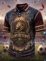 Men's Gift For Football Fans Print Casual Polo