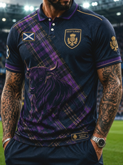 Men's Scotland Printed three buttons shoulder sleeve