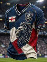 Retro England Football Fan Art Print Casual Jersey