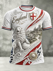 Retro England Football Fan Art Print Casual Jersey