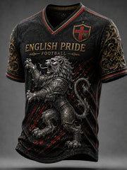 Retro England Football Fan Art Print Casual Jersey