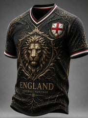 Retro England Football Fan Art Print Casual Jersey