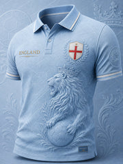 Retro England Football Fan Art Print Casual Polo Shirt