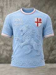 Retro England Football Fan Art Print Casual T-Shirt