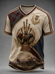 Men's Scotland Football V-neck T-shirt