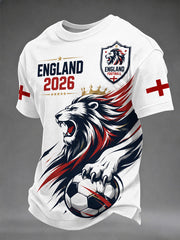 Retro England Football Fan Art Print Casual Jersey