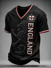 Retro England Football Fan Art Print Casual Jersey