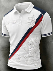 Retro English Football Fan Art Print Casual Polo Jersey