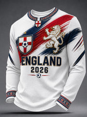 Retro England Football Fan Art Print Casual Jersey