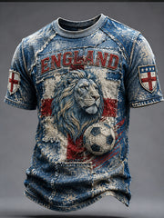Retro England football fan art print casual jersey
