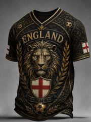 Retro England Football Fan Art Print Casual T-Shirt