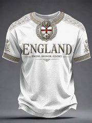 Retro England Football Fan Art Print Casual T-Shirt