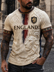 Retro England football fan art print casual jersey