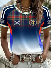 Women's Scotland Peinted round neck short sleeve T-shirt