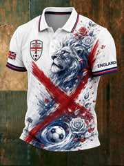 Retro England Football Fan Art Print Casual Jersey