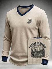 Men's Vintage UK Madchester Angel Wings Waffle Long-Sleeve Top