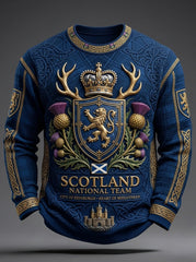 Men's Retro UK Scotland Football Lover 2026 Print Casual Long-Sleeve Top