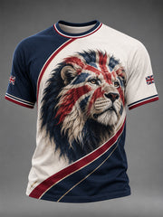 Men's British Lion Print Casual Tee