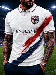 Retro England Football Fan Art Print Casual Jersey