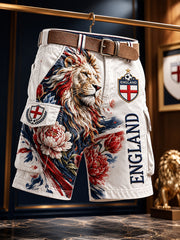 Retro England Football Fan Art Print Casual Trousers