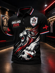 Retro England Football Fan Art Print Casual Jersey