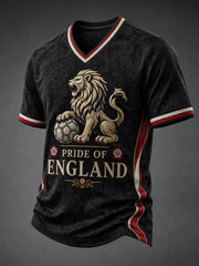 Retro England Football Fan Art Print Casual T-Shirt