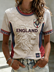 Women's UK Football Lover England Printed short-sleeved T-shirt
