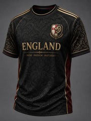Retro England Football Fan Art Print Casual T-Shirt