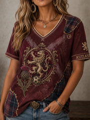 Women's Scotland Football V-Neck T-Shirt
