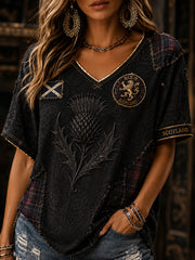 Women's Scotland Football V-Neck T-Shirt
