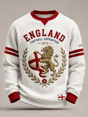 Retro England Football Fan Art Print Casual Sweatshirt