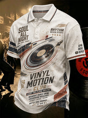Men's Retro Northern Soul Print Casual Polo