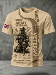 Men's British Veteran Print short sleeves t-shirt