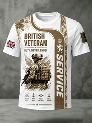 Men's British Veteran Print short sleeves t-shirt