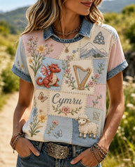 Women's Welsh Cultural Elements Art Print Top